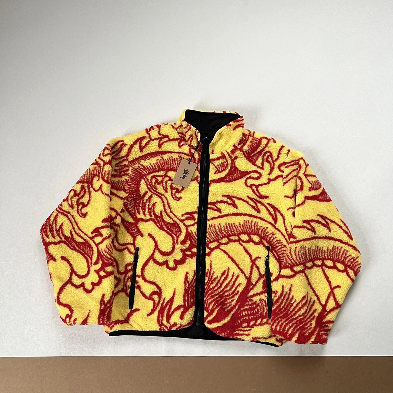 Veste Stussy Dragon Sherpa Bleue